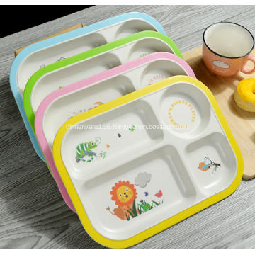 Bamboo Fiber Plastic Kids Dish Plate